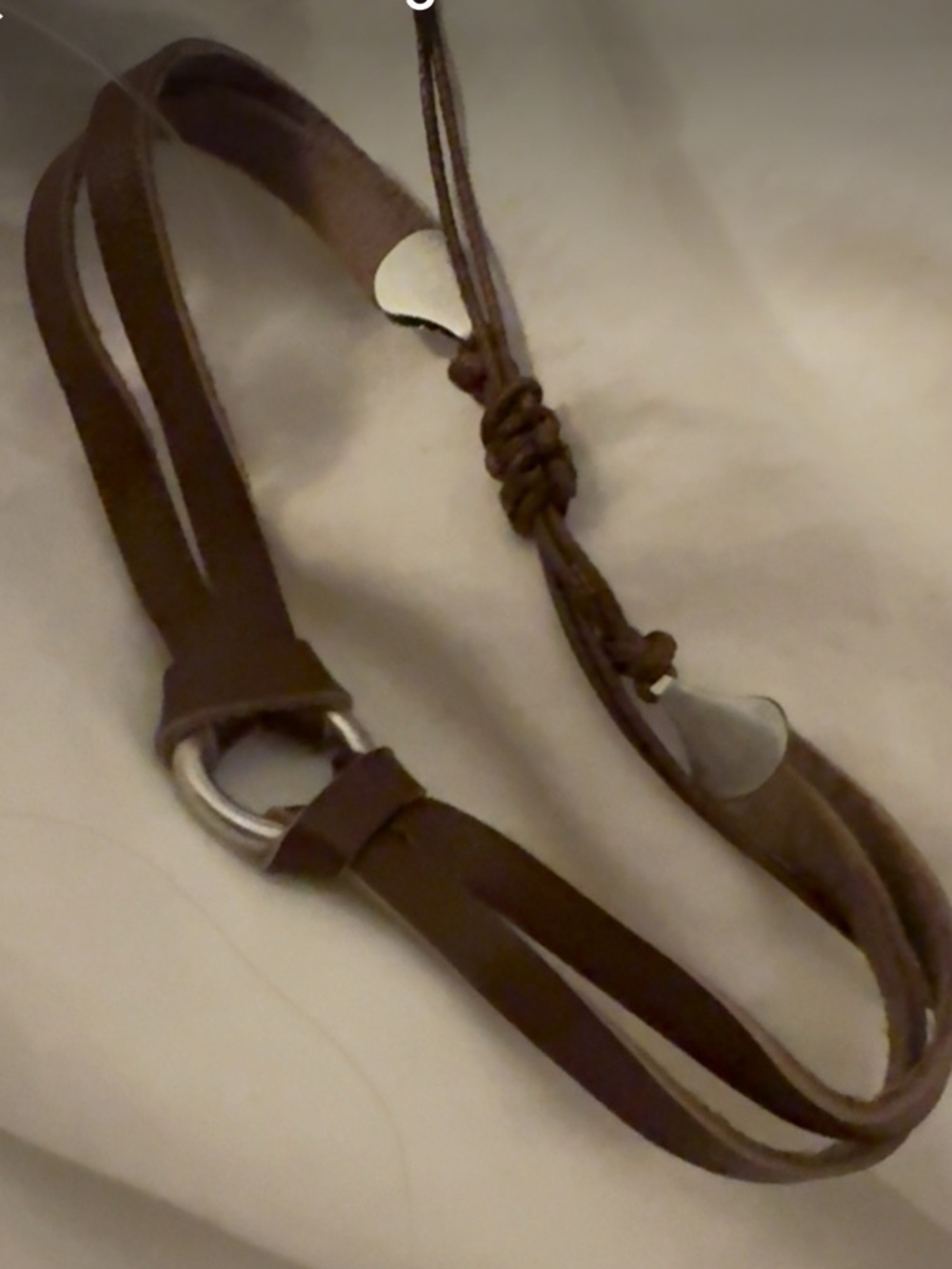 FREE PEOPLE COUNTY LIINES LEATHER BRACELET in Brown NWT - Picture 3 of 5